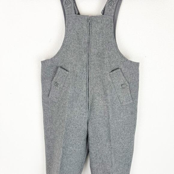 Vintage Dan Jean Boy Wool Blend Overalls Gray Outerwear Lined France EU 6 Years - Picture 3 of 11